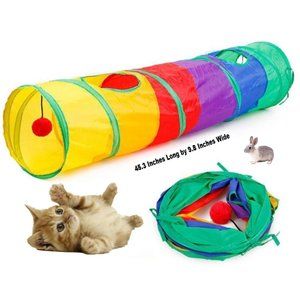 Cat Tunnel Tube Collapsible Play Toy Indoor Outdoor Play Small Animals